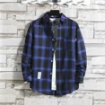 thumbnail image 3 of Camisas y blusas casuales a cuadros para hombre con bolsillos Camisas y blusas para hombre Manga larga verde Novedades en moda con mangas abotonadas 2024 XXL, 3 of 5