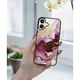 thumbnail image 5 of WIRESTER Shockproof Soft Rubber Cover Case for Apple iPhone 16 6.1" 2024, Marble Gold And Purple, 5 of 5