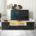 thumbnail image 2 of Modern TV Stand for 70 Inches TV, TV Stand Cabinet with 16 LED Lights, Living Room Entertainment Center, Console TV Cabinet with Storage Space, 20 Minutes Quick Assemble, 2 of 9