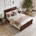 thumbnail image 4 of Charlotte Full Wood Low Profile Platform Bed with Matching Footboard in Walnut, 4 of 13
