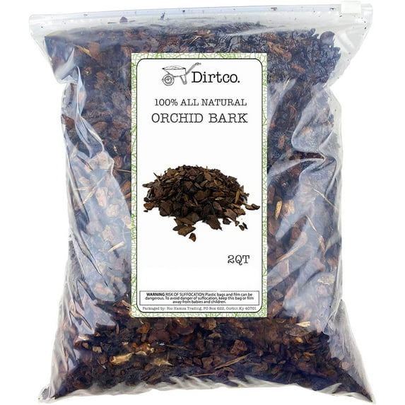 100% Organic Material All Natural Orchid Bark, USA Sourced and Produced Orchid Bark Potting Mix, Orchid Potting Bark Bulk (2qt)