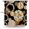 thumbnail image 3 of Yellow Black Floral Boho Shower Curtain Circle Flowers Abstract Geometric Bath Curtain Mid Century Modern Aesthetic Polyester Fabric Bathroom Decor Sets 72" x 72", 3 of 5