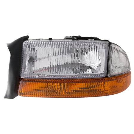 - 1997 Dodge Dakota/1997-1998 Durango Driver Headlight w/Park Signal Light Combo Left Halogen Headlamp Assembly CH2502117