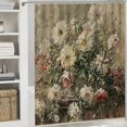 thumbnail image 6 of FANNA Flowers Vase Painting Waterproof Shower Curtain Various Sizes Beautiful Chic Modern Bathroom Decor with Hooks 100% Polyester Fiber Home Comforts 60x72, 6 of 7