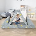 thumbnail image 4 of Costway Canapé Lumineux Convertible pour Enfants 6 Pcs, Sofa de Jeu Modulable en Mousse pour Tout-Petits avec Housse, 4 of 9