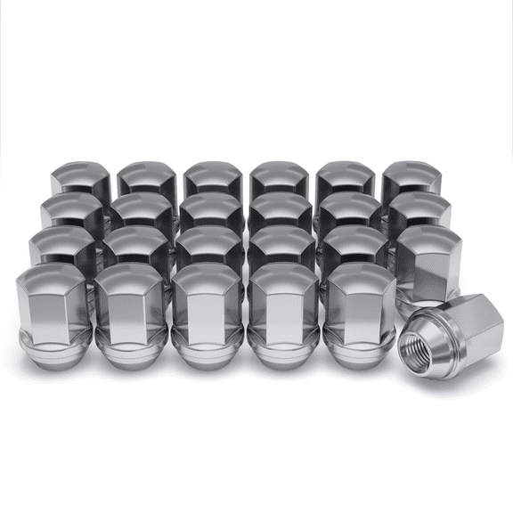 White Knight M14 x 1.50 Factory Style Lug Nuts for Select GM and CDJR vehicles, Chrome Duplex Bulge Acorn Lug Nut, 961709D (24 Pack)