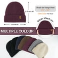 thumbnail image 5 of FZ FANTASTIC ZONE Mens Winter Warm Beanie Hats Knitted Slouchy Skull Caps with Fleece Lined for Women Men Cold Weather Maroon, 5 of 6