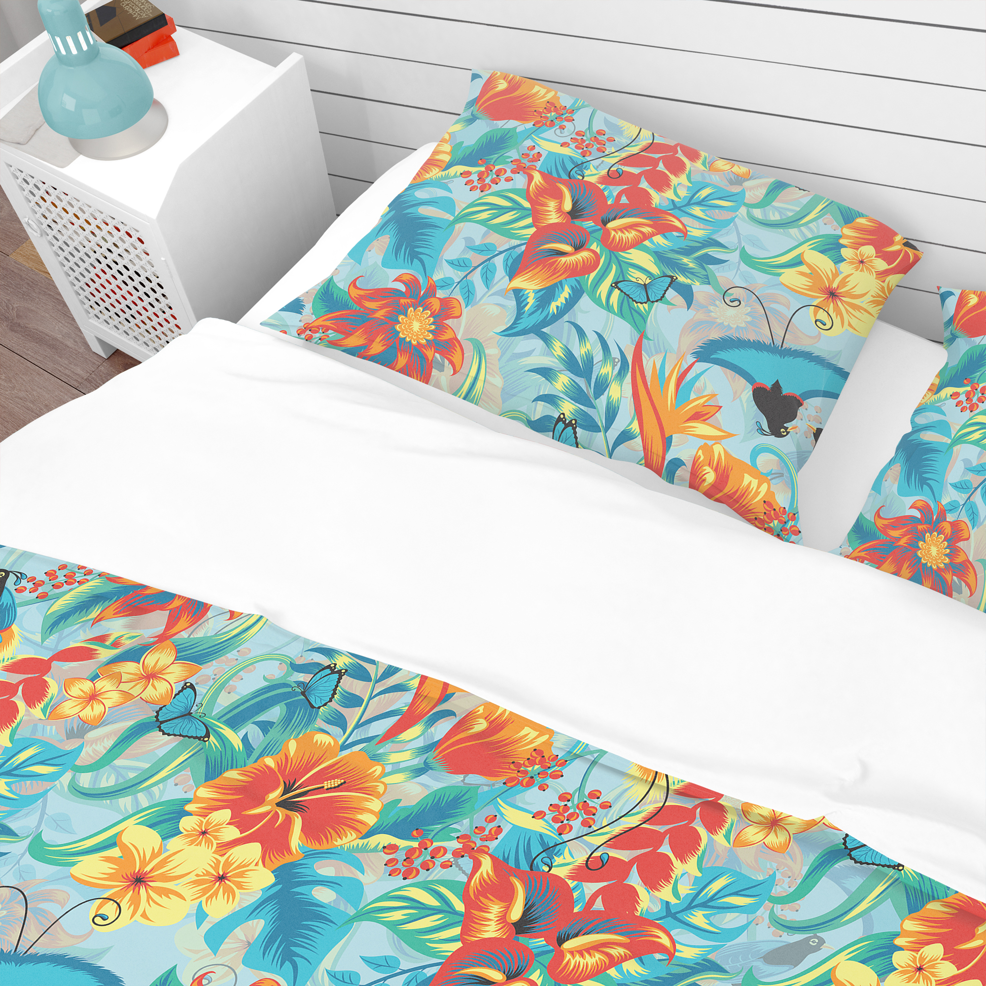 Designart 'Tropical Pattern' Tropical Duvet Cover Set