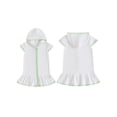 thumbnail image 3 of BemeyourBBs Toddler Terry Cloth Swim Cover Up Baby Boy Girl Swimsuit Wraps Short Sleeve Zipper Hooded Coverup Dress Towel Beach Bathing Suit Swimwear, 3 of 9