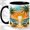Black, variant on Palm Tree Sunset Accent Mug, 11oz Ceramic Coffee Cup for Beach Lovers