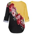 thumbnail image 4 of Buigttklop Womens Tops 2024 Women Casual Tops Shirt Ladies V Neck Floral Print Loose T-Shirt Blouse Tee Top, 4 of 6