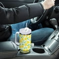 thumbnail image 6 of 30 oz Tumbler with Handle Lid and Straw Insulated Water Tumbler Stainless Steel Water Cup Mug Bottle Reusable Cup Holder Friendly Yellow Lemon, 6 of 6