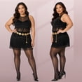 thumbnail image 5 of Manzi Women's Plus Size Oil Shiny Pantyhose 15D Shimmer Silky Tights High Waist Stockings 2 Pairs, 5 of 7
