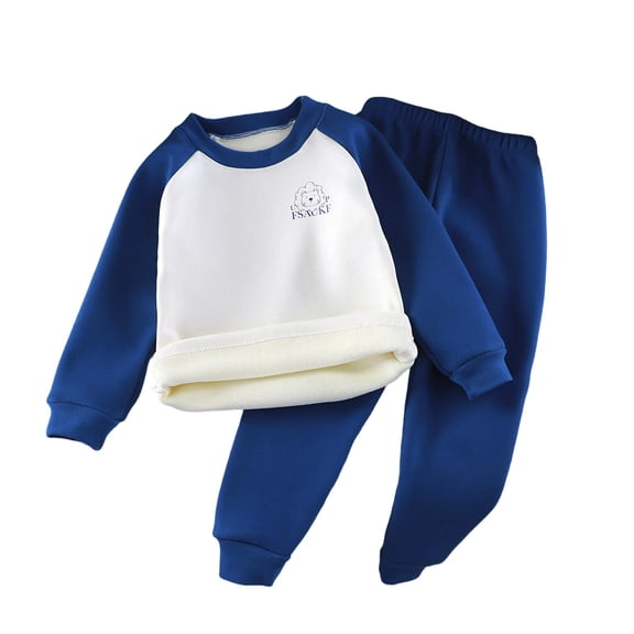 WOYY Girls Thermal Underwear Fleece Lined Long Sleeve Top Pants Sleepwear Base Layer Baby 2Pcs Set, Sizes 18-24 Months