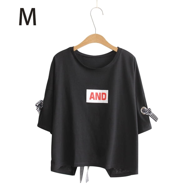 Camiseta casual de mujer con cuello redondo, media manga, blusa de algodón suelta para chica Inevent AP001743-14