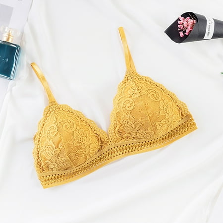 

DENGDENG Women Comfort Bra Wireless Lace Cami Bra for Women Sexy V-Neck Bralette