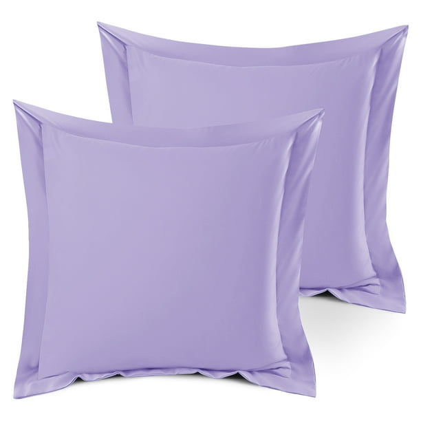 Set of 2 Euro 18"x18" Size Pillow Shams Lavender, Hotel Luxury Soft