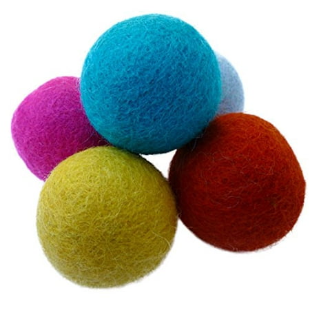 Cat Toy Kitten Earthtone Solutions Colorful and Unique, Handmade Wool Felt Ball Toys for Cats and Kittens ()