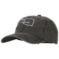 thumbnail image 2 of Oklahoma with Map Outline Embroidered Washed Cotton Twill Cap - Black OSFM, 2 of 5