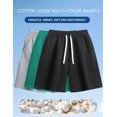 thumbnail image 4 of Men's Cotton Casual Athletic Shorts, Elastic Waist Drawstring Sweat Shorts with Side Pockets, Relaxed Fit Summer Workout Daily Wear Shorts, Multiple Colors Available, 4 of 5