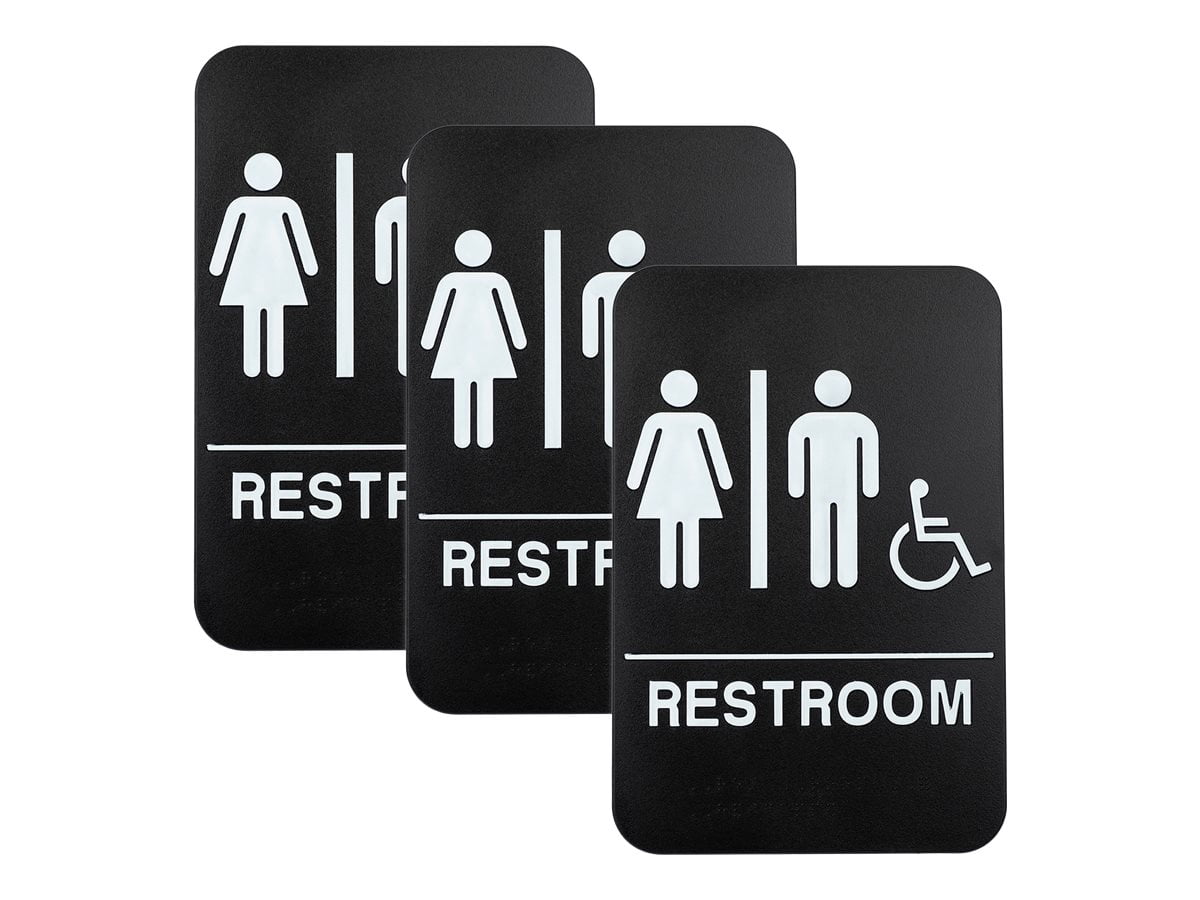 2Pcs Men Women Restroom Bathroom Toilet WC Wall Door Sign Vinyl Decal Sticker 