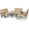 thumbnail image 5 of SUNCROWN 5-Piece Patio Furniture Set Outdoor Metal Conversation Set, Brown, 5 of 10