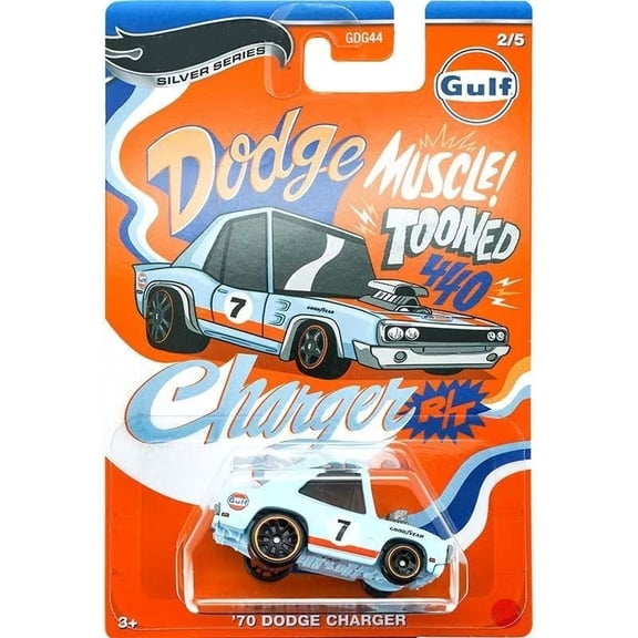 HW Silver Series Tooned #2 70 Dodge Charger Gulf GDG44