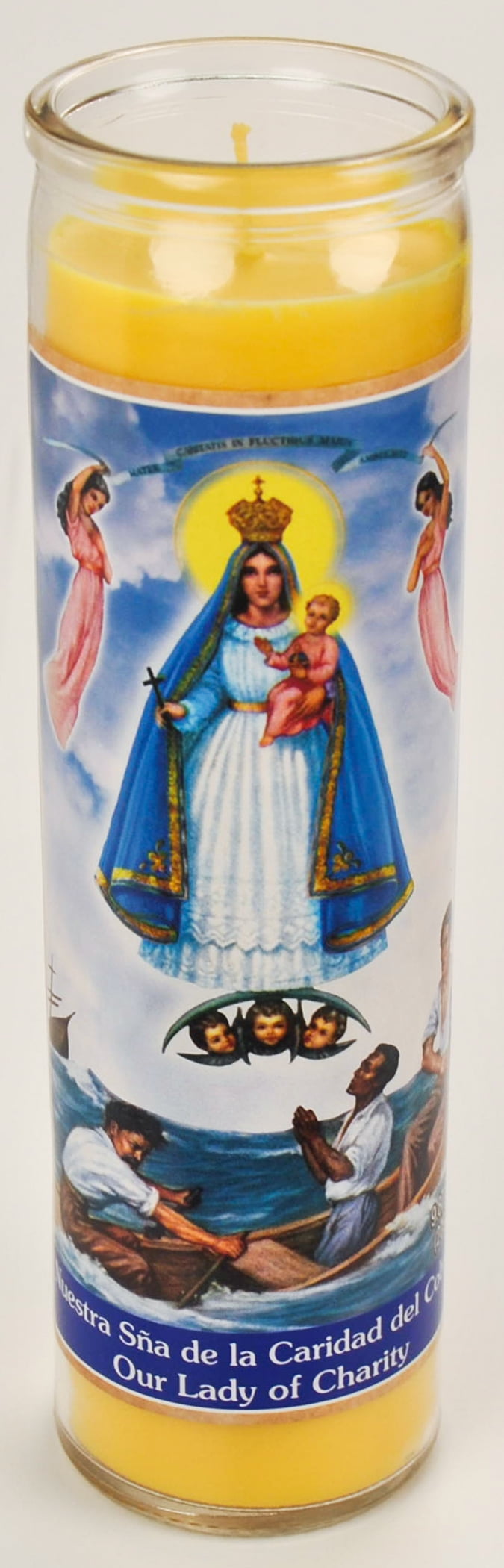 (2 pack) Prayer Candle Caridad Del Cobre Yellow Wax, 8 Inch