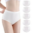 thumbnail image 2 of Icvfdpl Womens Underwear Briefs Disposable Travel Stays Cotton White (5Pk) Soft Breathable Panties For Women White 3Xl, 2 of 9