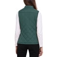 thumbnail image 3 of INSPIRE CHIC Women's Outerwear Vests Stand Collar Padded Gilet Zip Vest M Forest Green, 3 of 6