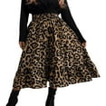 thumbnail image 1 of Robe à Volants pour Femmes Imprimé Léopard Taille Haute Tulle Tutu Jupe Midi Marron m, 1 of 7