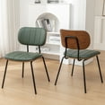 thumbnail image 3 of FOWEOAIU Modern Dining Chairs, Leather Upholstered Side Chairs for Kitchen Dining, Green (Set of 4), 3 of 13