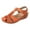 Orange, variant on IUJSOY Orthopedic Sandals for Women 2025 Summer Closed Toe Walking Shoes Hook and Loop Beach Shoes