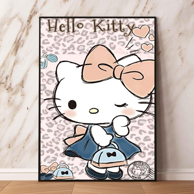 Japanese Anime Sanrios HelloKittys Canvas Painting Friend Gift Picture Print Wall High Quality Art Modular Print Comic Picture QZX