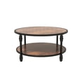 thumbnail image 7 of Emorefun 30.5" Small Round Table, 2 Tier Center Table with Storage Shelf & Metal Frame for Living Room, Bedroom, Home Office, Rustic Brown, 7 of 7