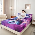 thumbnail image 4 of Castle Fairy Cyberpunk Gamepads Bed Sheets for Kids Children,Futuristic Cubes King Sheets, 4 of 7