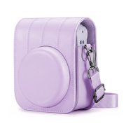 Fintie Protective Case for Fujifilm Instax Mini 13/12 Instant Camera - Premium Vegan Leather Bag Cover with Removable Adjustable Strap, Purple