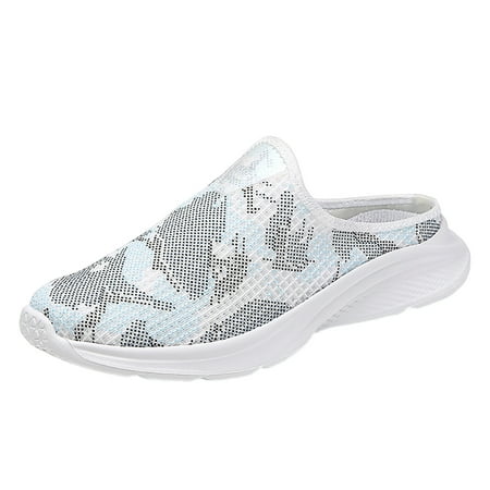 DVKOVI Zapatillas De Mujer Work Flats for Women Office Women s Slip On Travel Soft Sole Comfortable Shoes Outdoor Noctilucent Mesh Fashion Camouflage Sports Breathable Shoes for Women 2024 Blue 38