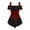H-BK21623, variant on Women Solid Color Retro Punk One Shoulder Shirts With Strap Vest Two Piece Set Festival Clothing