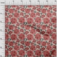 thumbnail image 3 of oneOone Polyester Spandex Rouge Tissu Floral Rétro pour Coudre Tissu d'Artisanat Imprimé par la Cour 56 Pouces de Large, 3 of 5