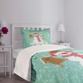 thumbnail image 5 of Ambesonne Snowman Quilted Bedspread Set 2 Pcs, Happy New Year, Twin Size, Dark Coral Pale Brown, 5 of 6