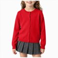 thumbnail image 3 of HFHAPW Girls Boys Cardigan Long Sleeve Button Down Sweater Toddler Kids Knit School Uniforms Sweaters,9-10 Y, 3 of 6
