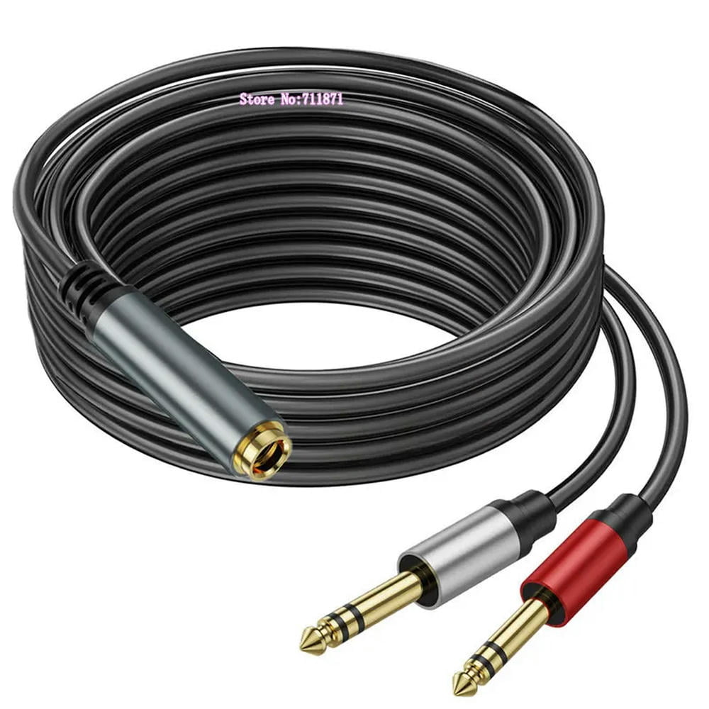 FOR Stereo TRS 6.35 Female Double Male Cable Line Double TRS 6.35 Male to Female Audio Adapter Cable Cord wire 6.35mm Male Female