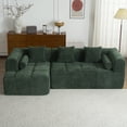 thumbnail image 7 of NEW 101.2" Sectional Sofa Full-Compressed Sofa Modular Sofa Couch Free-combined Sofa with Deep Seating and Two Side Pockets for Living Room, Green, 7 of 7