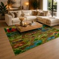 thumbnail image 3 of Gelasgo Farm Village Landscape Velvet Area Rug, Countryside Pattern Rectangle Floor Carpet, Soft Plush Non Slip Rug for Kids Bedroom Playroom, 3 of 5