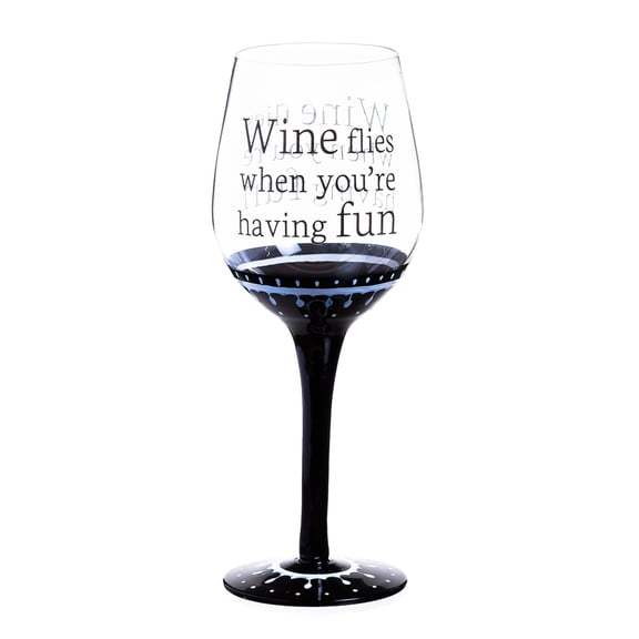 Evergreen Enterprises, Inc Classic Wine Flies When You're Having Fun Wine Glass