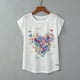 thumbnail image 1 of Puntoco Mujeres Casual Impresión Manga Corta O-cuello tops Camiseta Blusa tops Puntoco Puntoco-710, 1 of 6