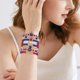 thumbnail image 3 of Pulsera de fútbol de capa apilable brazalete de cristal del corazón de la letra de la amistad pulsera de estiramiento conjunto de pulseras (B E), 3 of 5