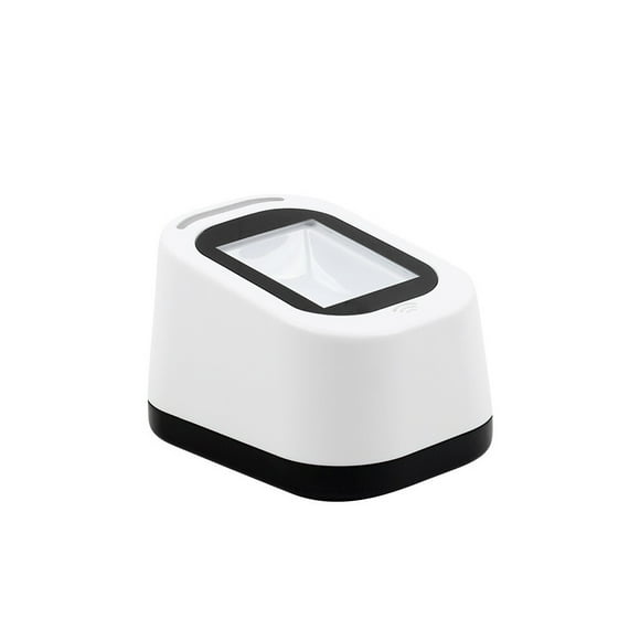Wired Barcode Scanner USB Versatile Scanning Hands-free Scan QR Code 1D&2D Code Reader for Supermarkets/Stores (White)