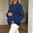 thumbnail image 5 of hoksml Maternity Nursing Sweatshirt Crew Neck Long Sleeve Pocket Adjustable Feeding Top for Pregnant Daily Soft, 5 of 8